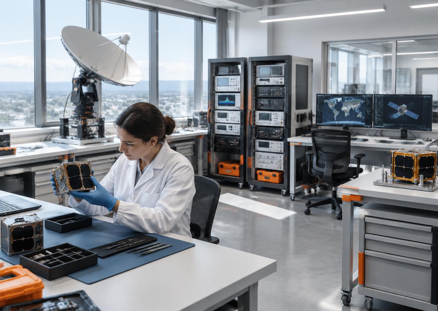 Illustrative satellite engineering laboratory